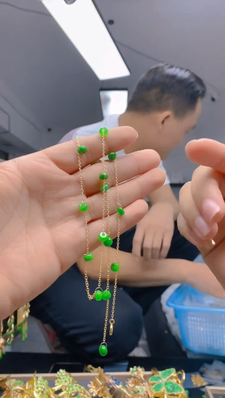 【闪购商品】翡翠耳饰合金368翡翠锁骨链