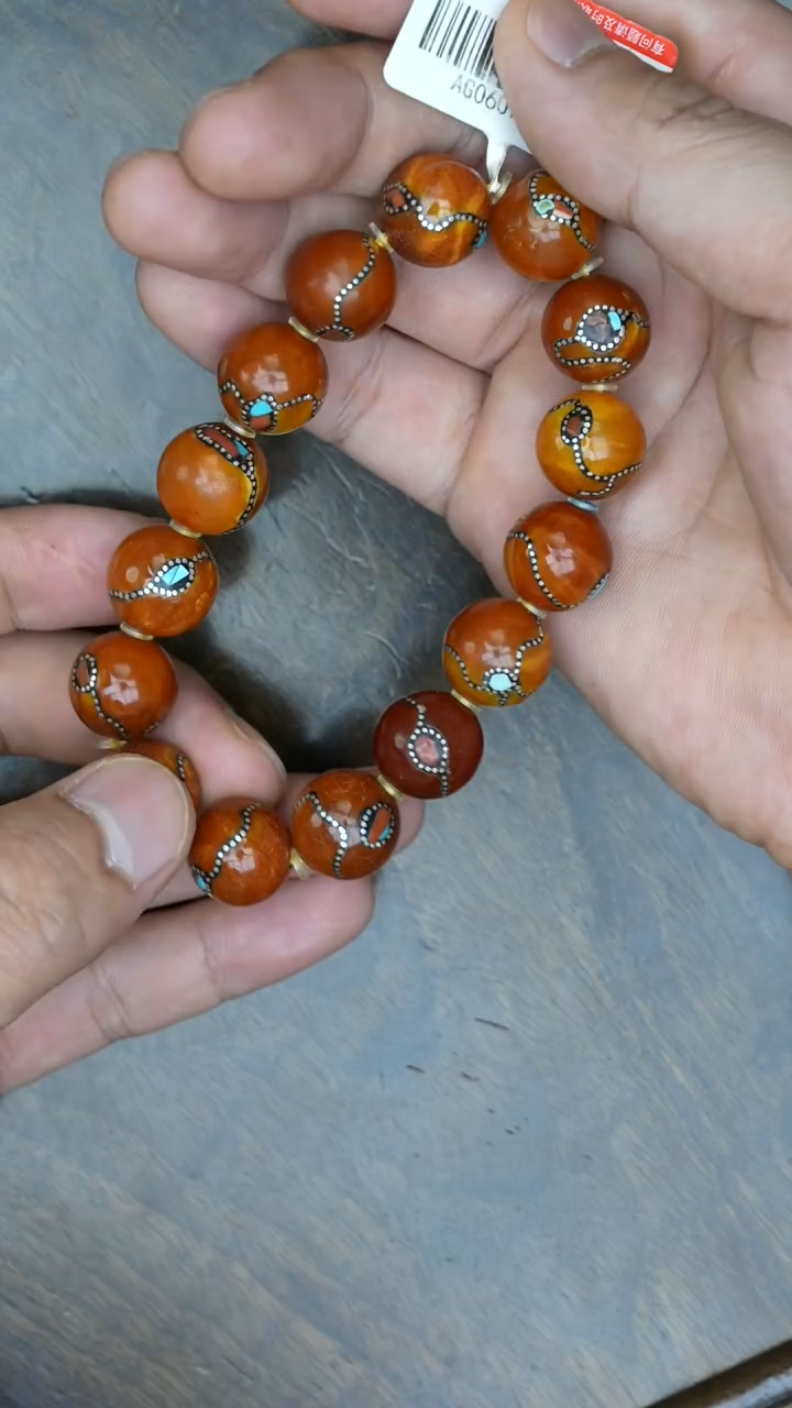 【闪购商品】琥珀裸石未镶嵌老蜡尼泊尔手串