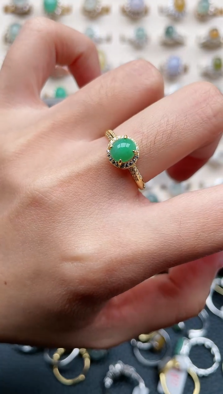 【闪购商品】翡翠戒指银S925镶嵌1111