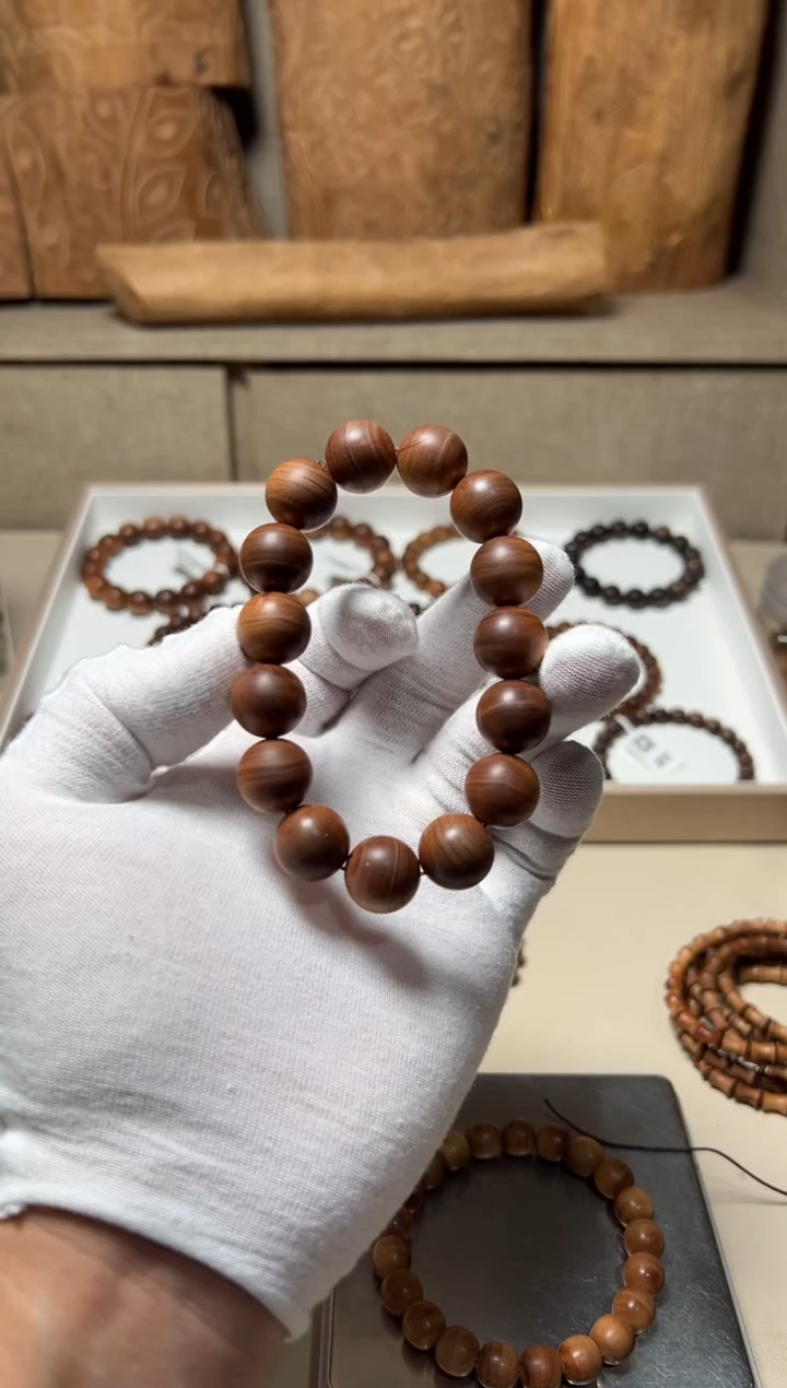 檀香木手串/手链微瑕  留疤树结 1.5横纹黑肉