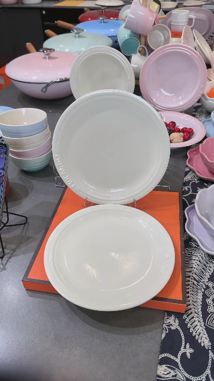 【闪购商品】瓷2个装炻彩浅盘23cm-松露白