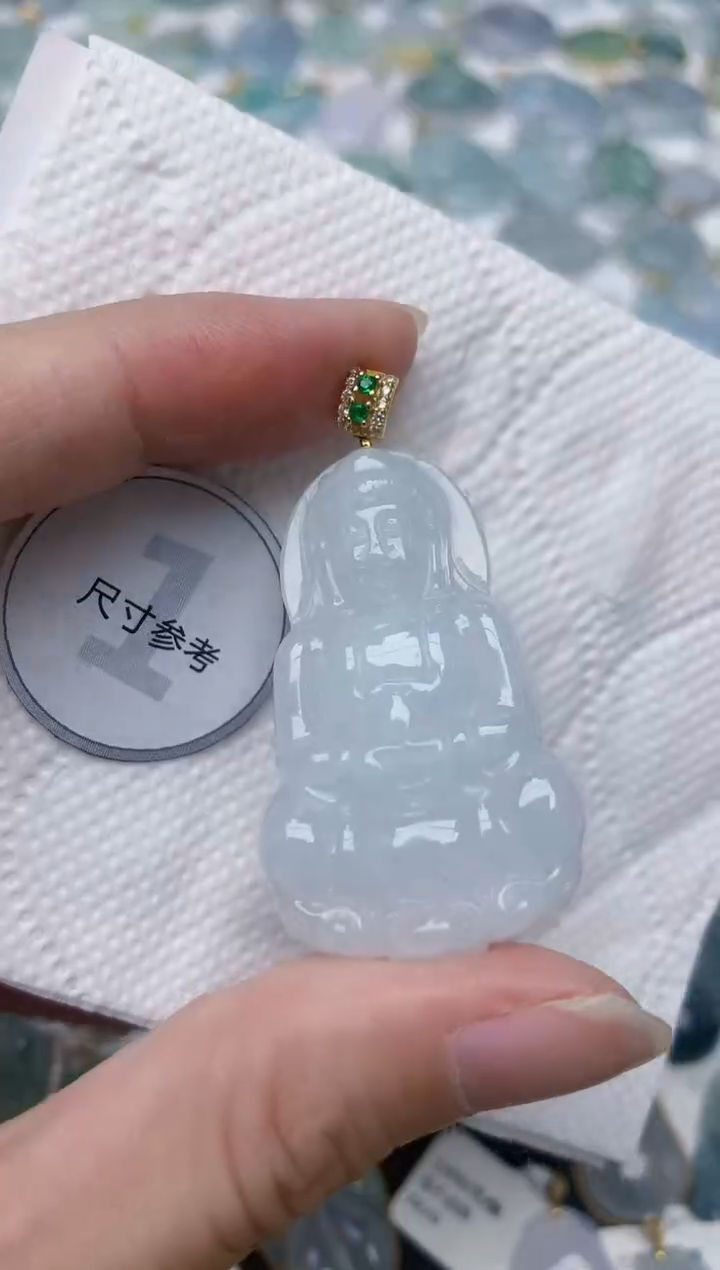 颈饰银S925镶嵌翡翠天然A货翡翠
