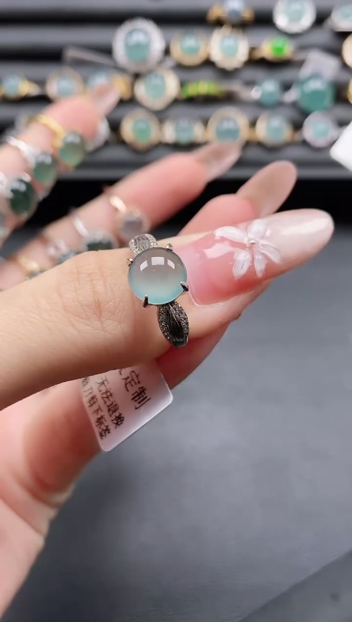【闪购商品】翡翠戒指银S925镶嵌11111