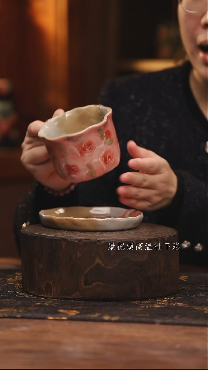 陶瓷景德镇高温釉下手绘陶瓷@L005@