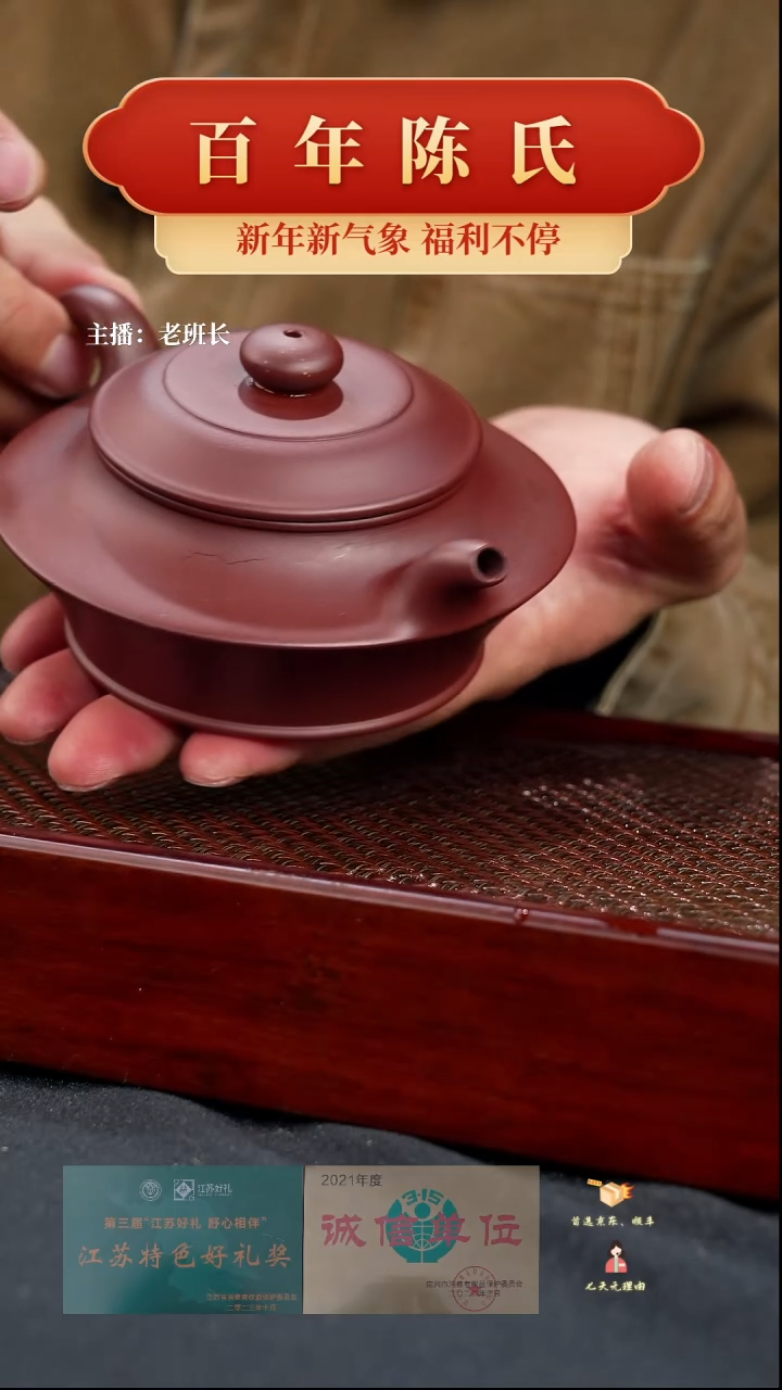 【闪购商品】紫砂茶壶虚扁（琴）