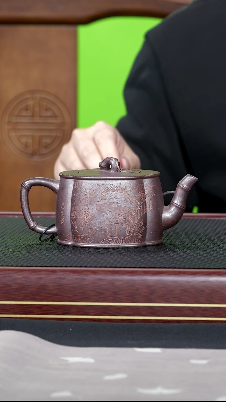 茶壶紫砂紫砂壶105金鼎吴记 曲竹2 龙骨金砂 260cc