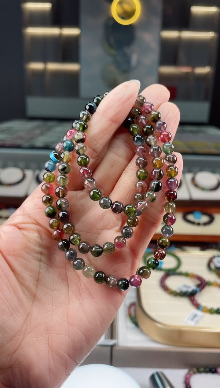 【闪购商品】碧玺三圈手串未镶嵌（多样性发一条）Q