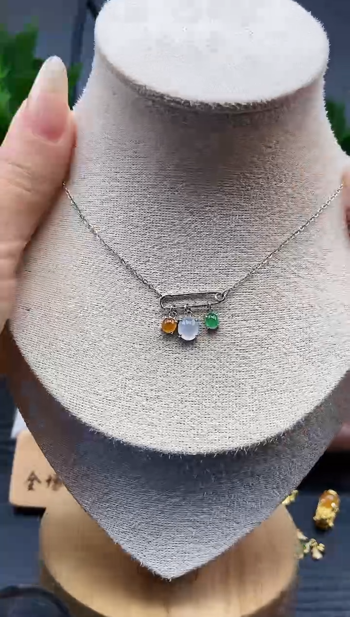 颈饰银S925镶嵌翡翠12