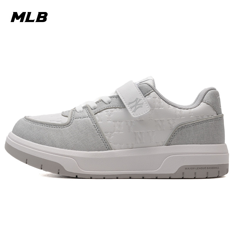 MLB板鞋2025新款童鞋低帮耐磨时尚魔术贴儿童休闲运动鞋7ASXJM05N