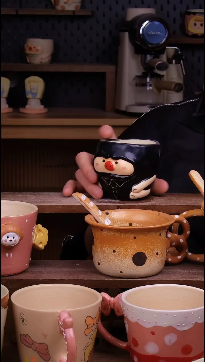 杯子陶景德镇可爱设计师款陶瓷