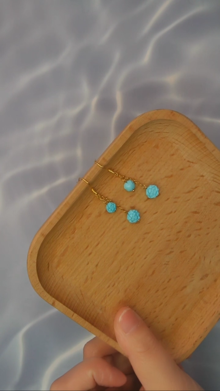 【闪购商品】绿松石耳环银S925镶嵌发货一件