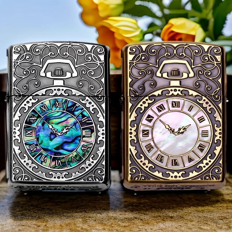 zippo打火机电视剧黄雀同款贝壳怀表时钟收藏防风之宝送礼TCJ1