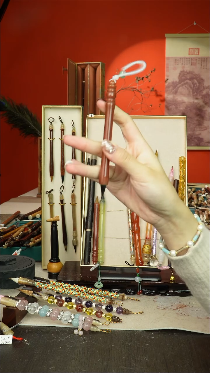 117号闪孤品高货毛笔链接 清水试笔 蘸墨不退