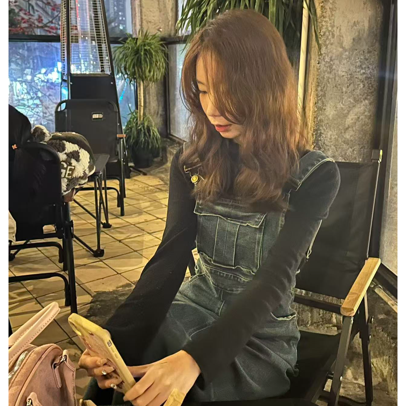 【棕色KT】摇粒绒睡衣女加绒加厚圆领套头软绵绵半边绒家居服