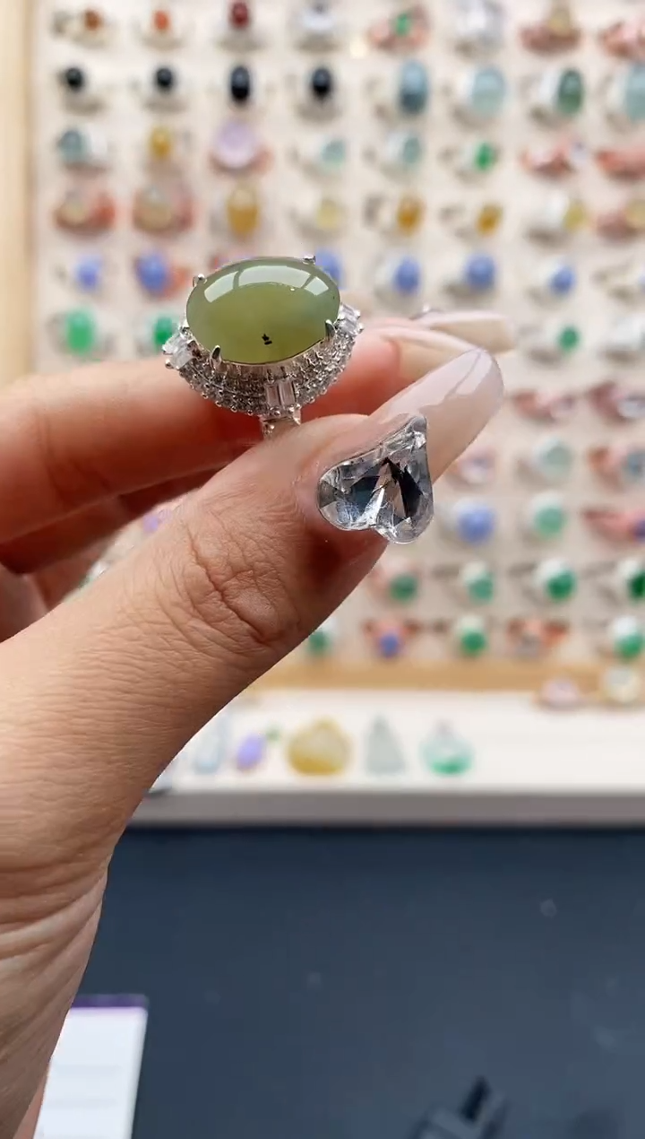 【闪购商品】翡翠戒指未镶嵌缅甸天然A货翡翠555  8+