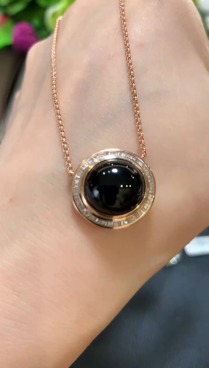 套链18K金镶嵌翡翠m168  