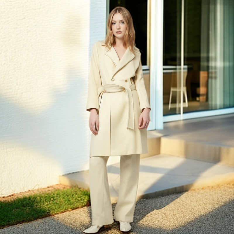 99新 MaxMara 麦丝玛拉/大衣/中长款羊毛浴袍大衣/38码/0001097