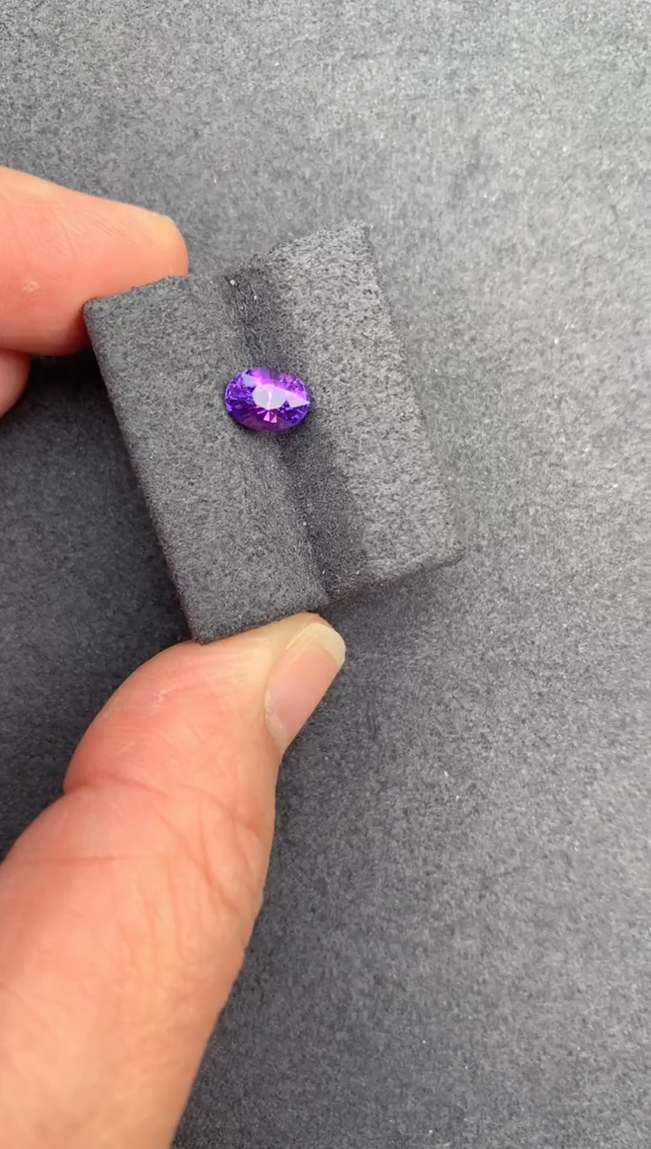 【闪购商品】彩色蓝宝石裸石未镶嵌1.1ct无烧紫蓝宝