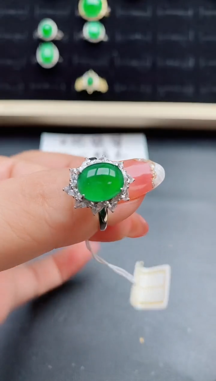 【闪购商品】翡翠戒指银S925镶嵌58050