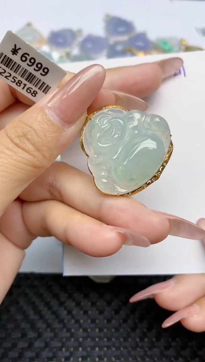 【闪购商品】翡翠颈饰18K金镶嵌天然A货翡翠 211