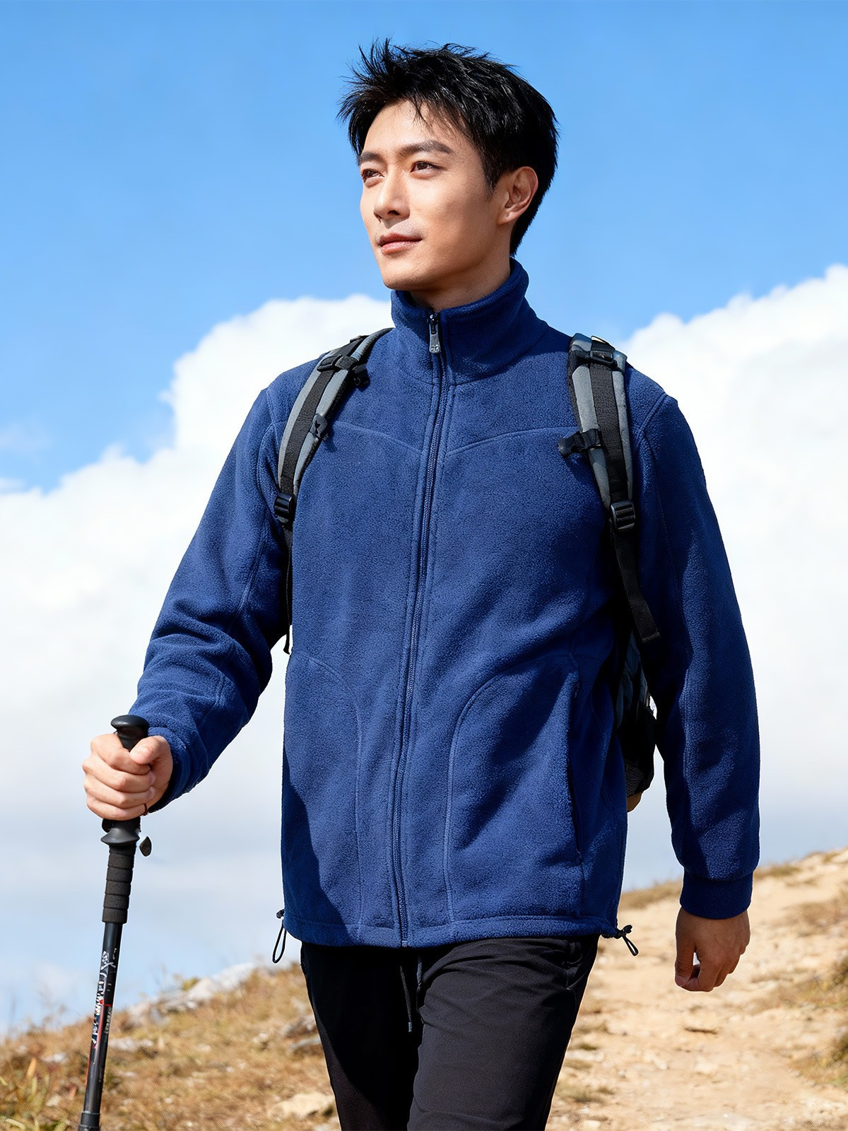 男女同款抗静电双面绒保暖藏青/橄榄绿/火焰蓝/秋冬厚外套
