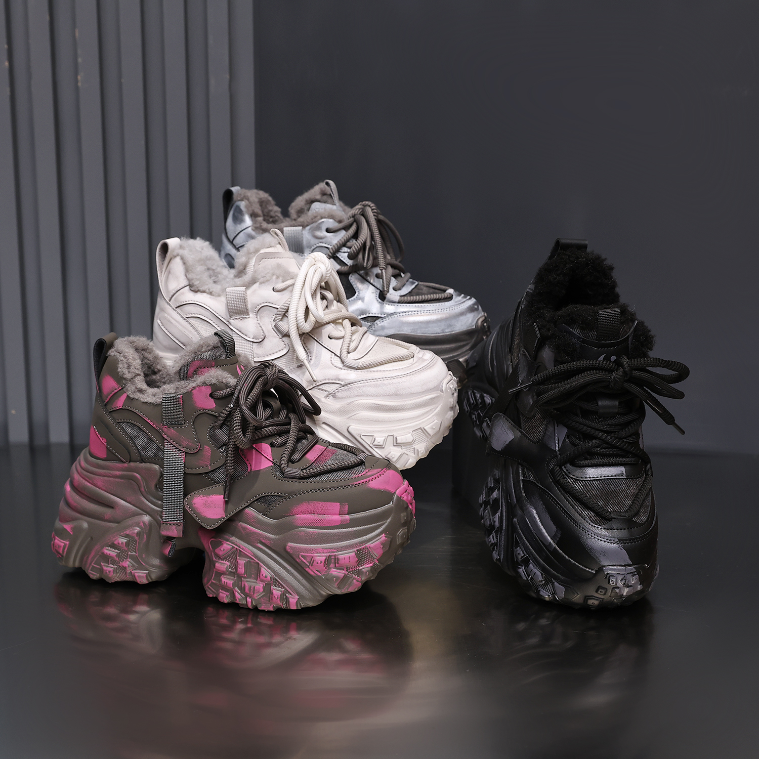 【Ly】【大棉/加绒/单里】2025年冬季新款增高老爹鞋加厚休闲百搭女鞋