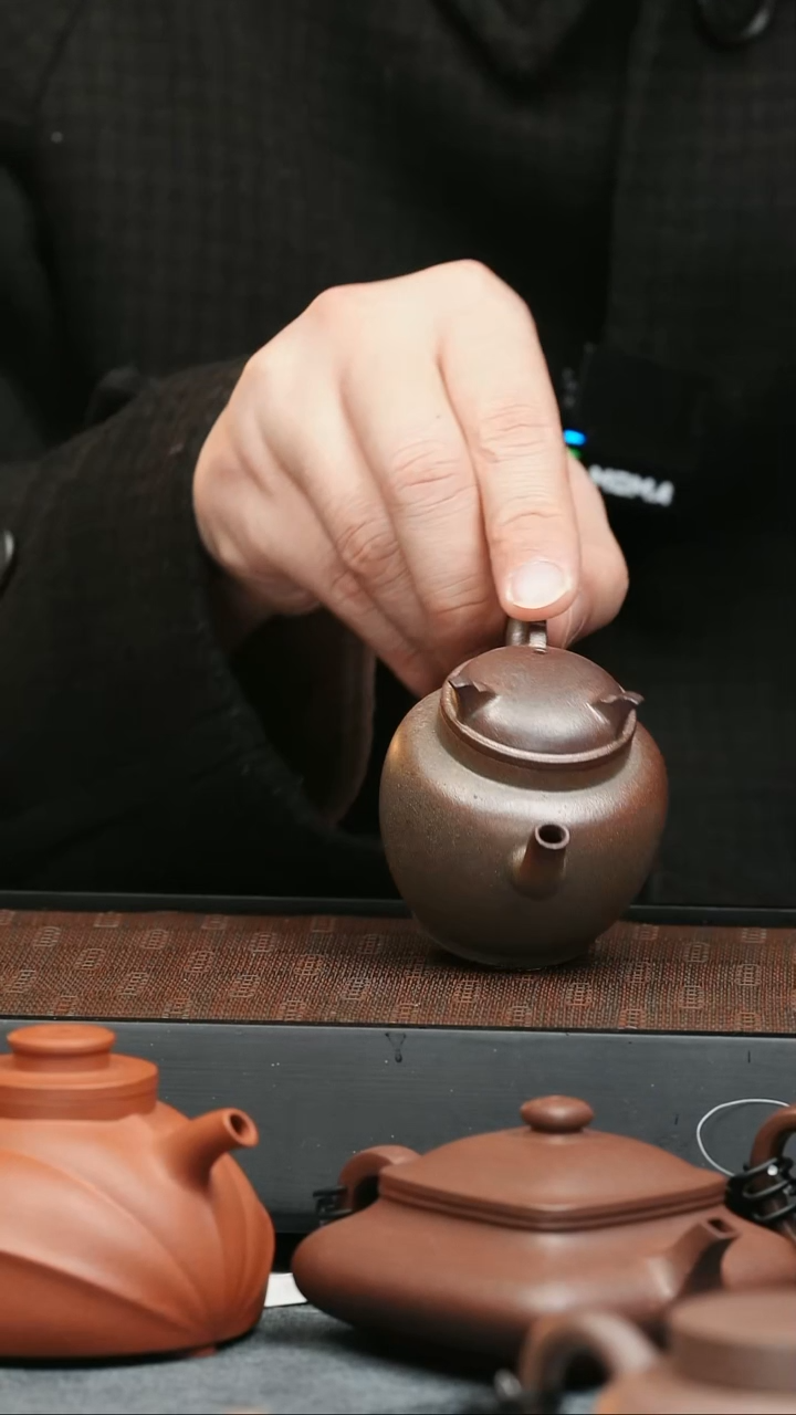【闪购商品】紫砂茶壶五堂 大彬卣式-柴烧