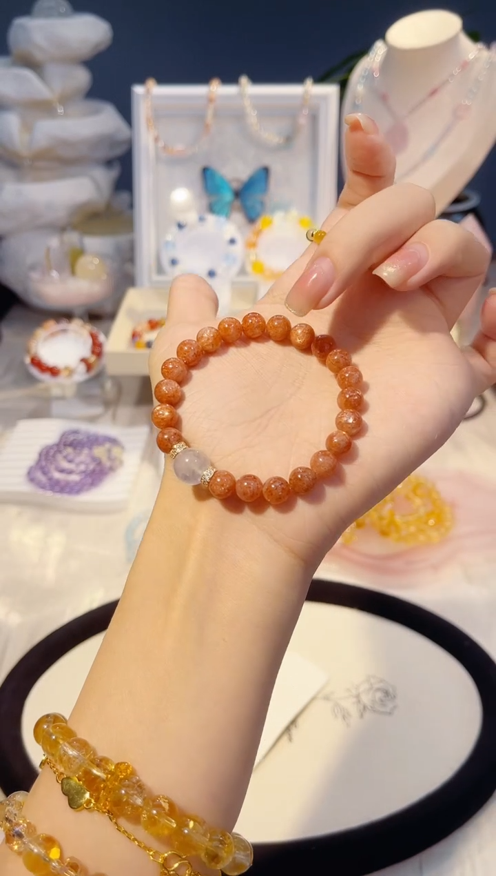 未镶嵌手串水晶来***系单圈金太阳