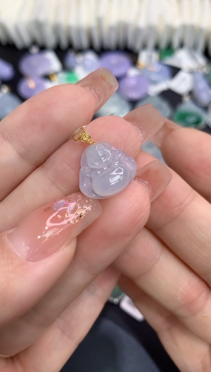 吊坠(不含链)18K金镶嵌翡翠1111111111111111