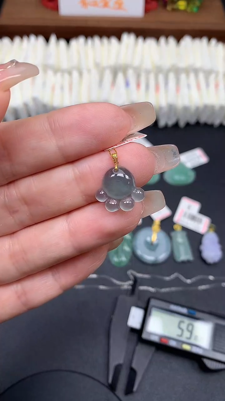 【闪购商品】翡翠吊坠(不含链)18K金镶嵌MS159951