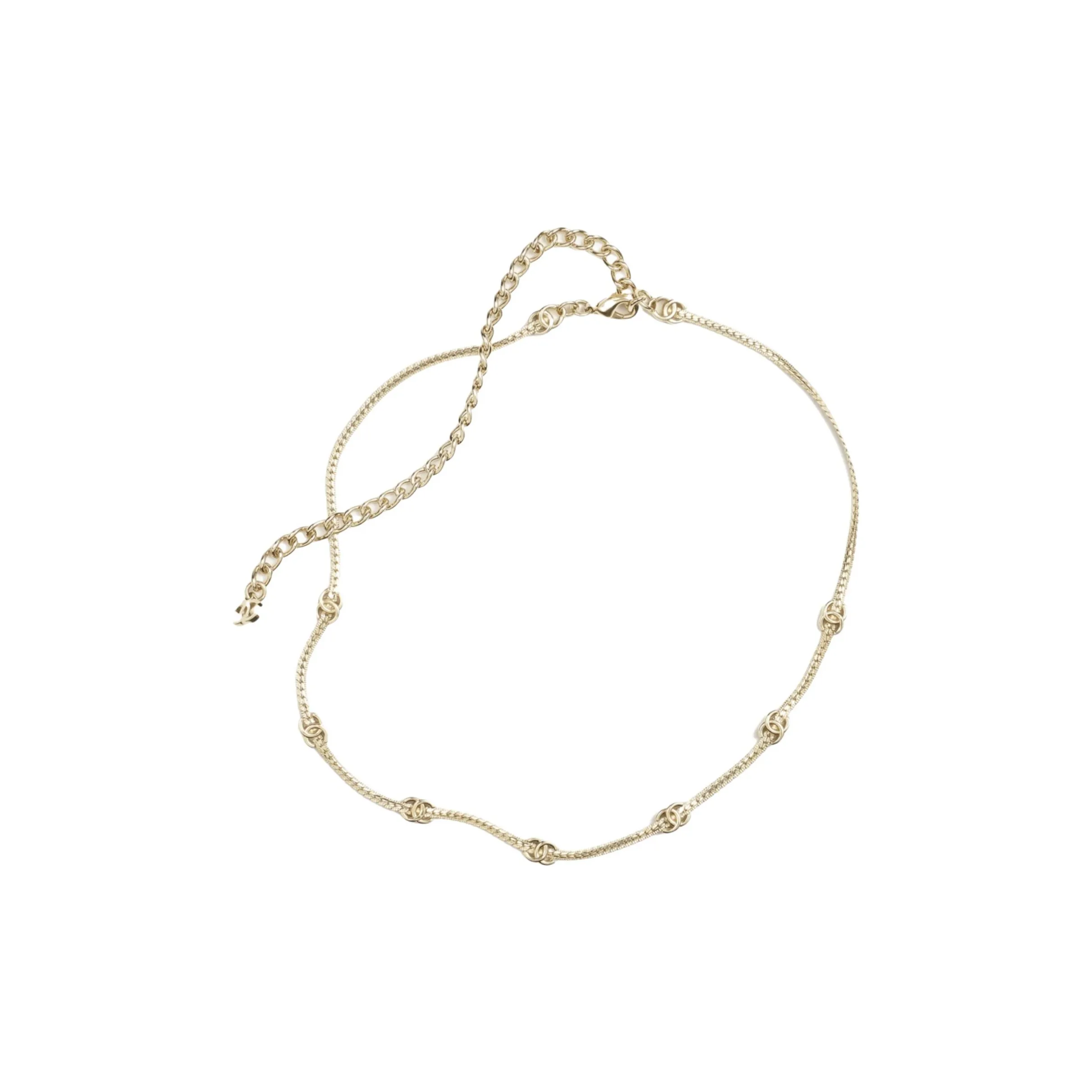 香奈儿/CHANEL 经典双C标识饰边 金属 项链 女款 金色 七花