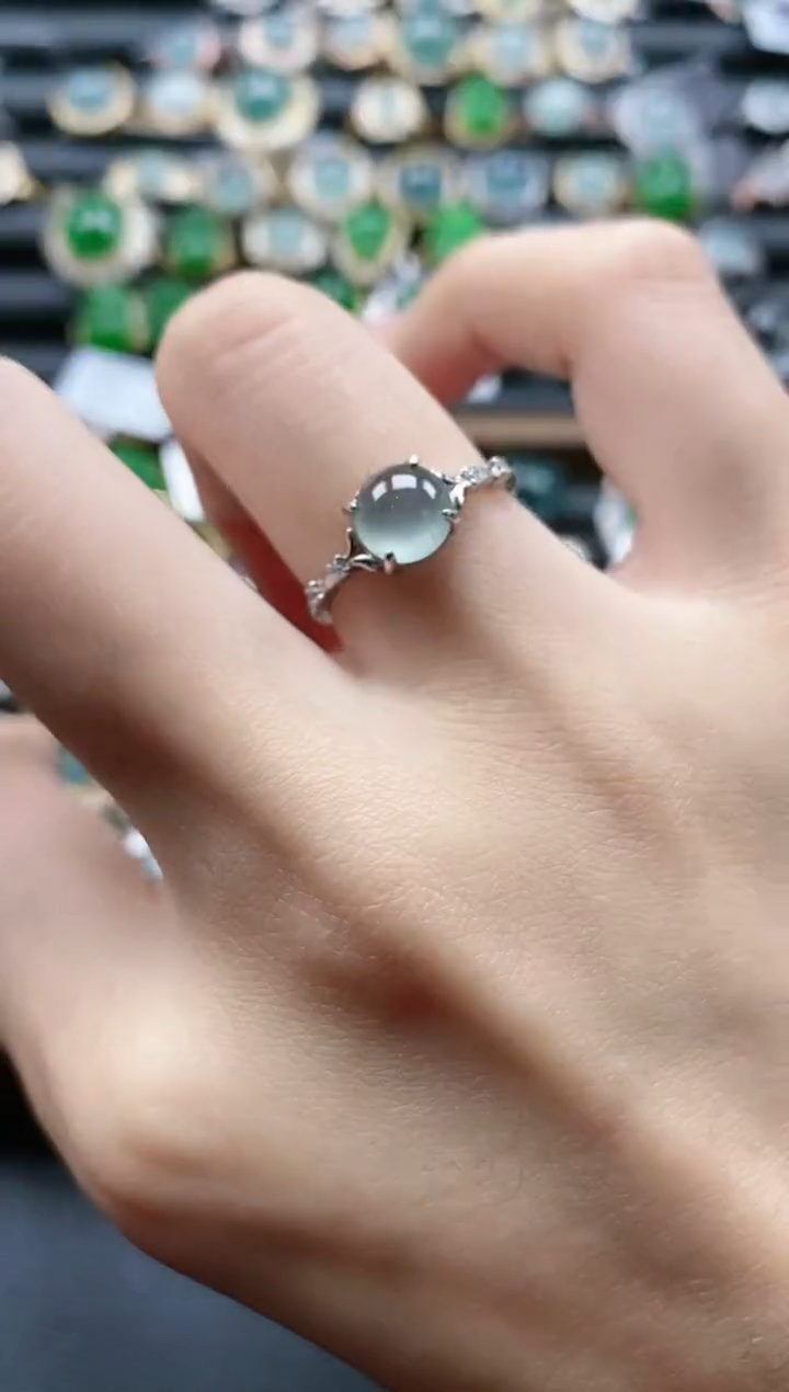 【闪购商品】翡翠戒指银S925镶嵌51151