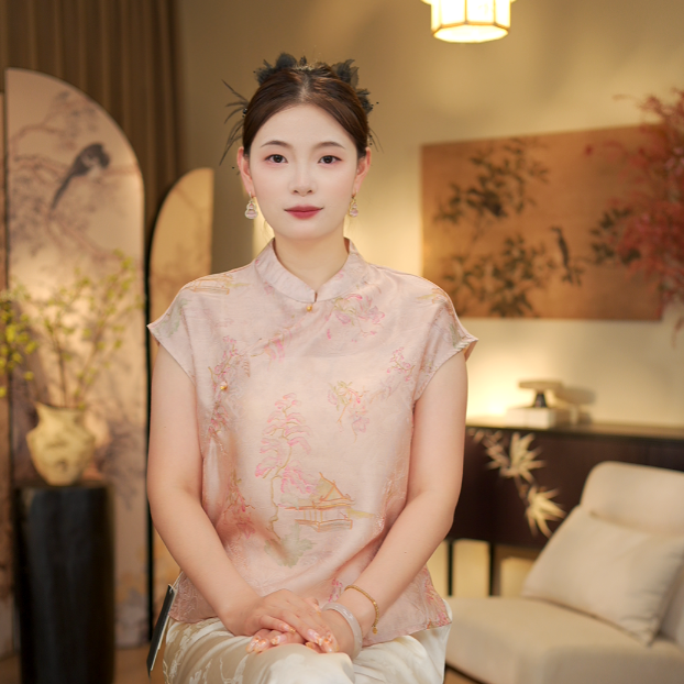 暮夏 新中式气质时尚上衣女8652