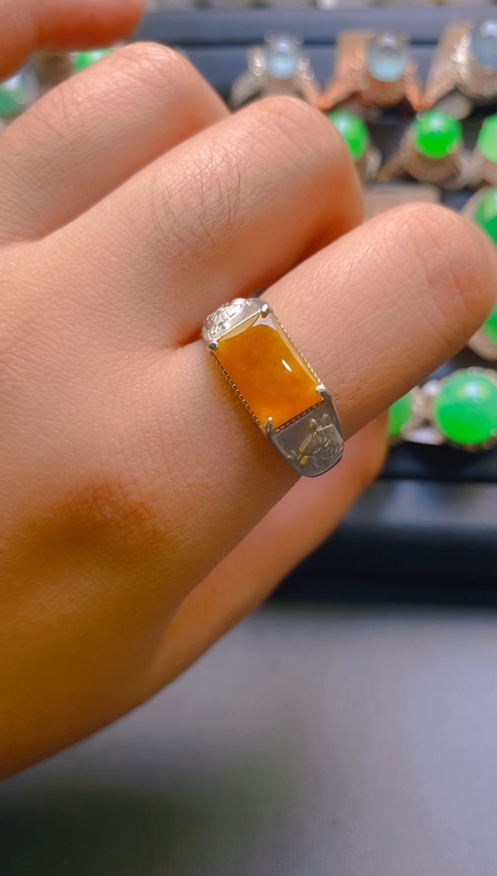 【闪购商品】翡翠耳饰银S925镶嵌天然A货翡翠1