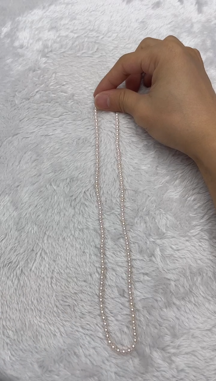 海水珍珠银S925镶嵌项链AK3.5-4mm