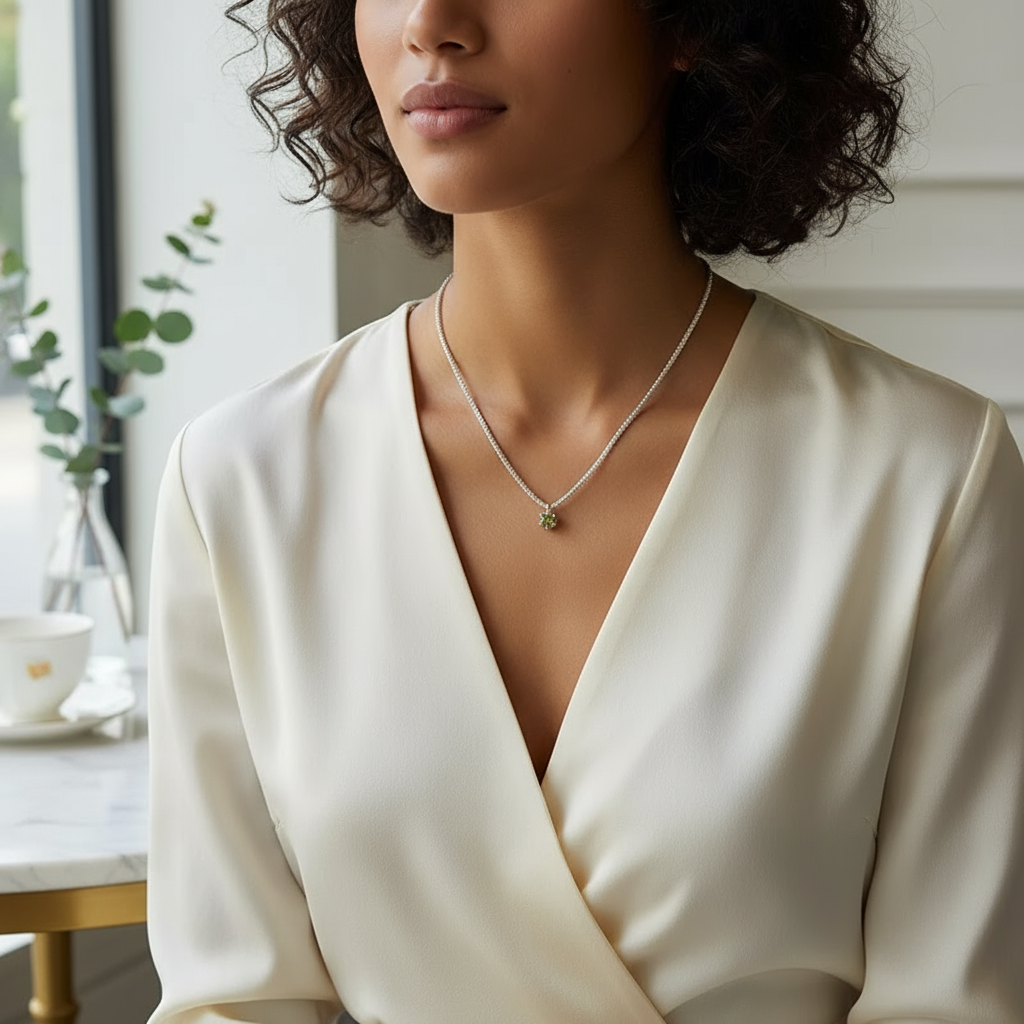 银锆石吊坠 小众高级【轻奢限定】波光粼粼项链6902链子饰品时尚