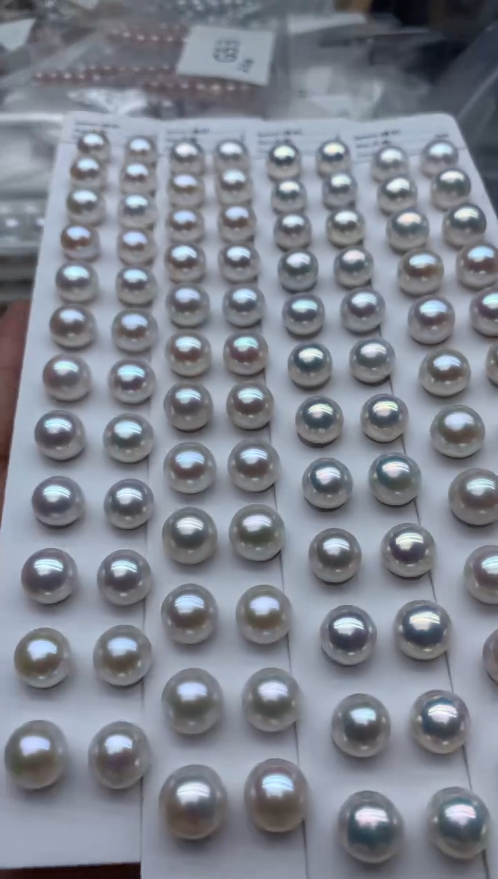 银S925镶嵌耳钉淡水珍珠多样性发其一，非无暇