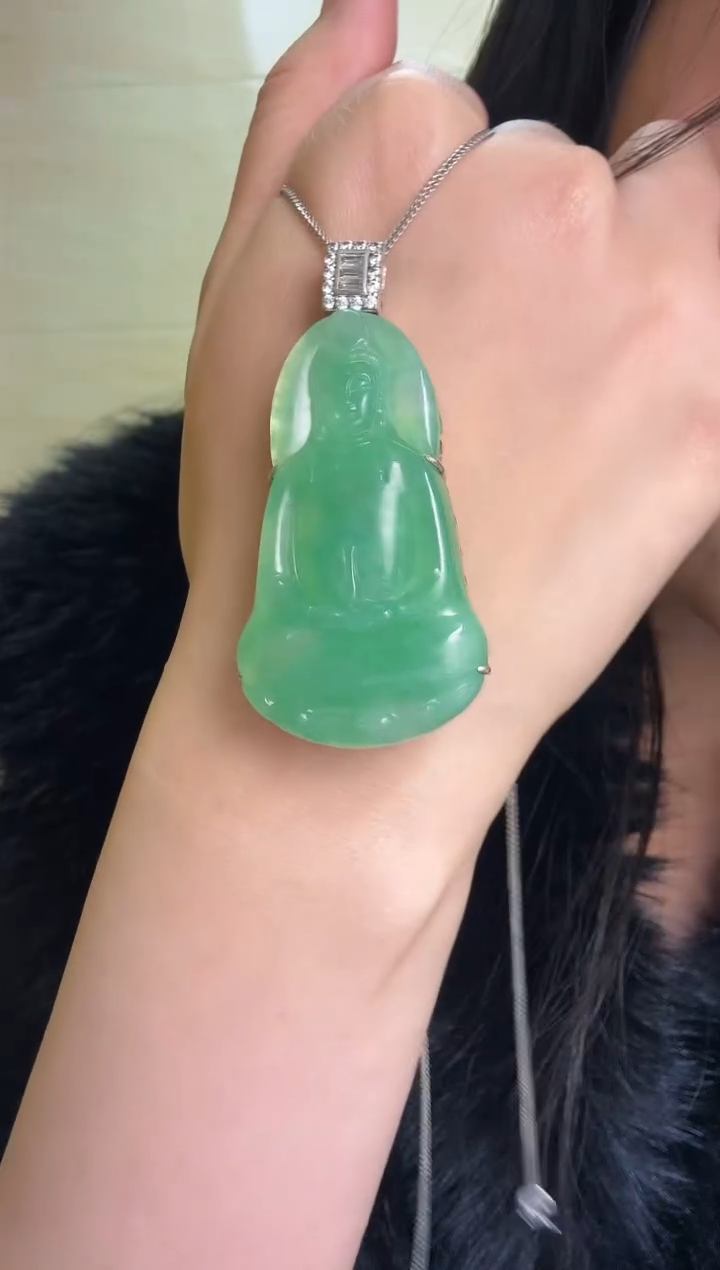 【闪购商品】翡翠吊坠(不含链)银S925镶嵌吊坠