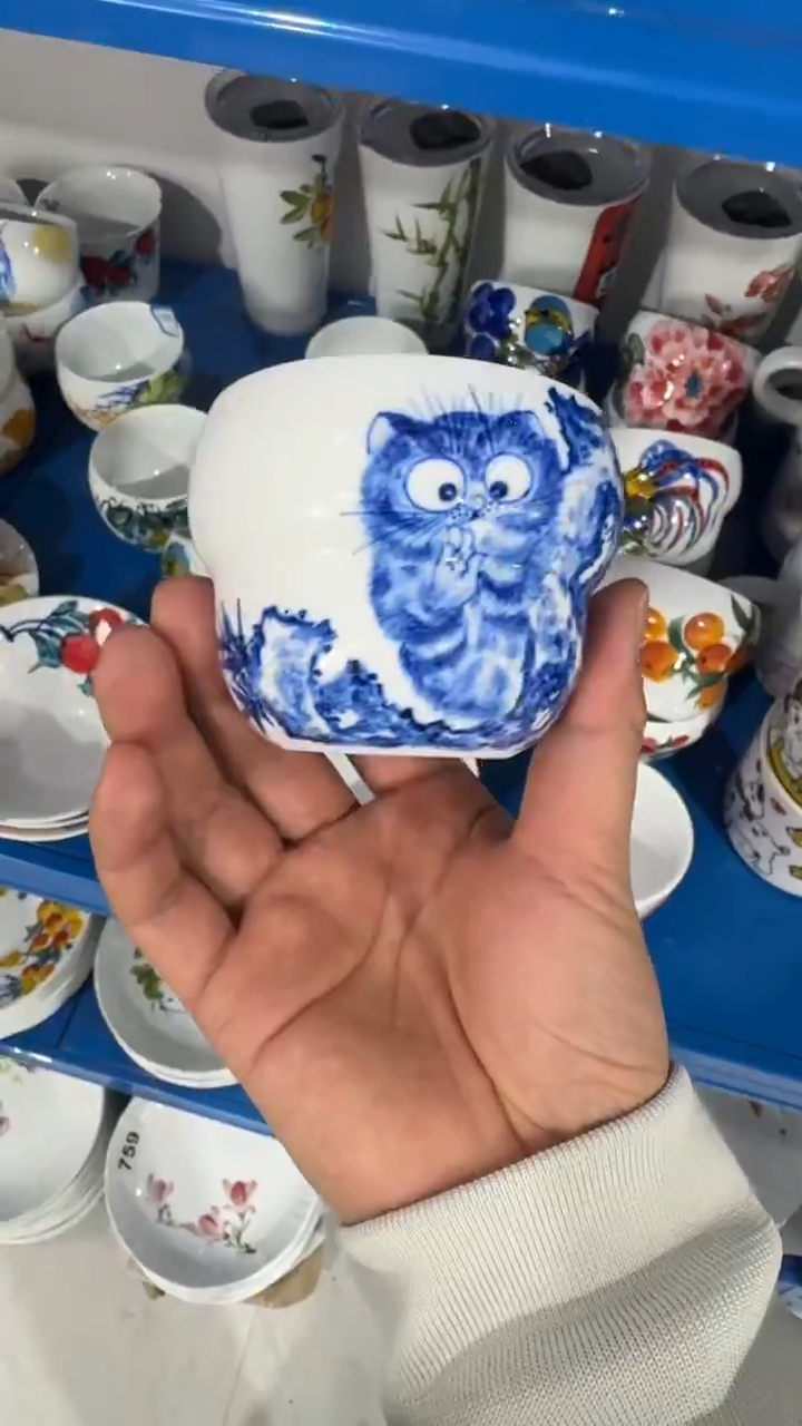 摆件陶瓷景德镇高温瓷（大葫芦杯）