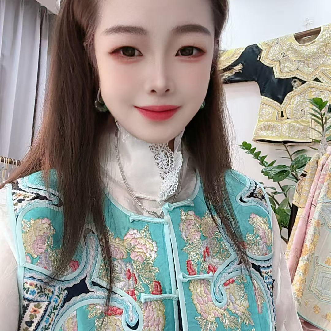 绣裳花原创设计盘金刺绣重磅真丝绣片款百搭气质新中式国风马甲