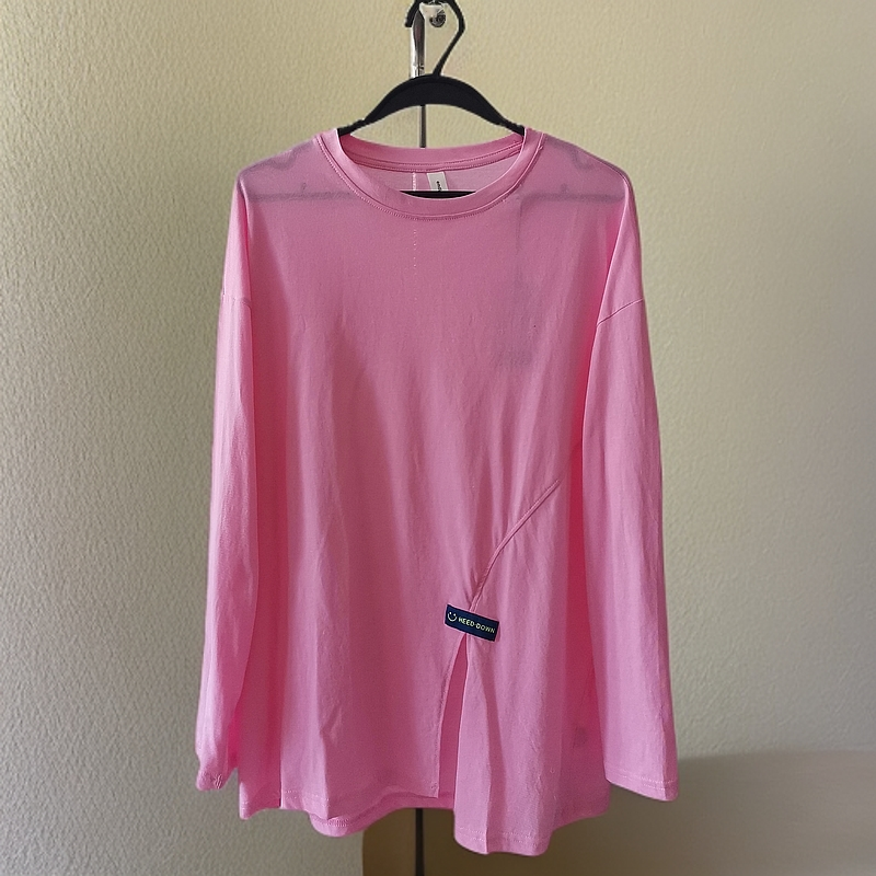 1210前开叉长袖T恤