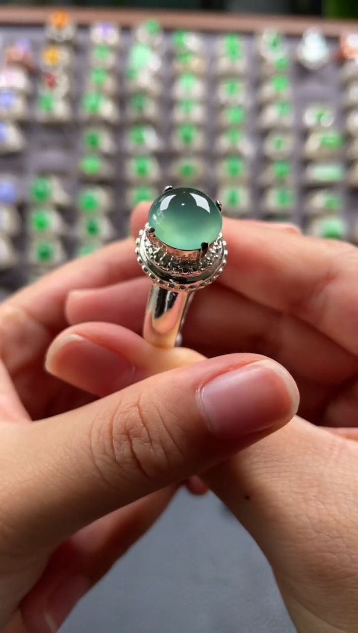 未镶嵌定制翡翠天然A货翡翠戒面 11.28