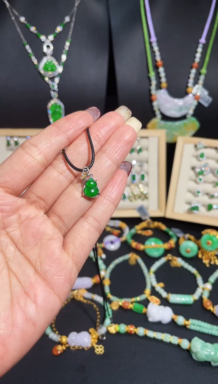 【闪购商品】翡翠颈饰银S925镶嵌蛋面/支持复检/一件