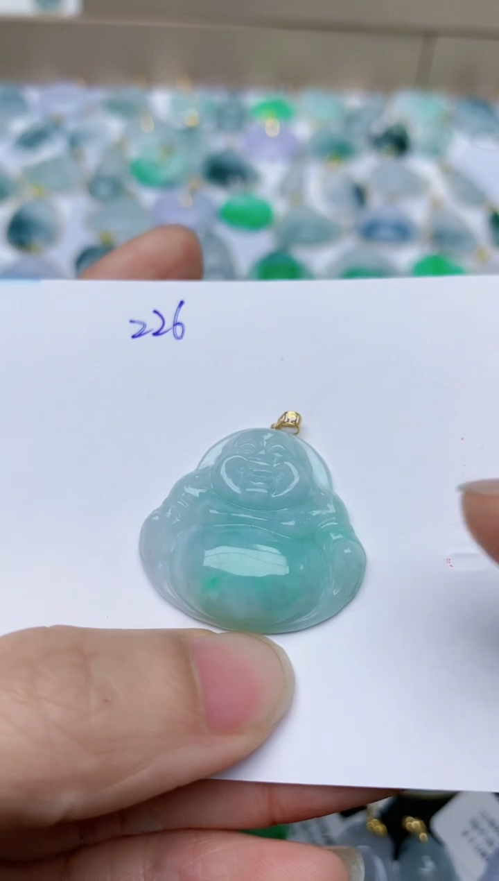 【闪购商品】翡翠颈饰18K金镶嵌天然翡翠A货    226