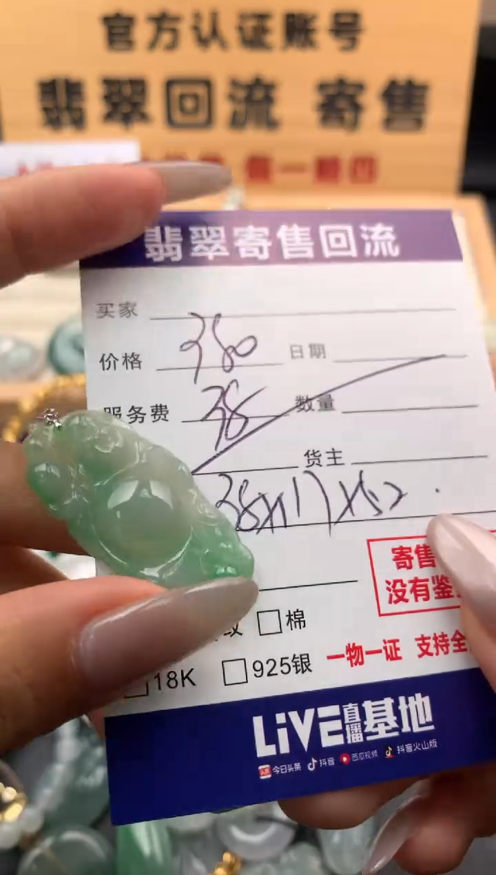 翡翠18K金镶嵌颈饰10126956