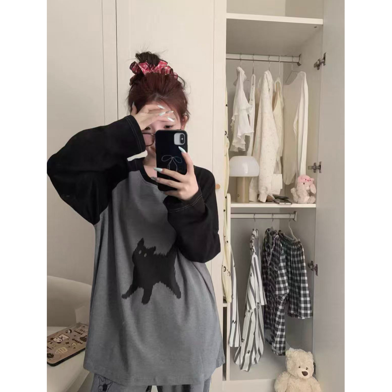 2025秋冬新款大码保暖德绒睡衣高级灰版型宽松可穿到300斤可外穿