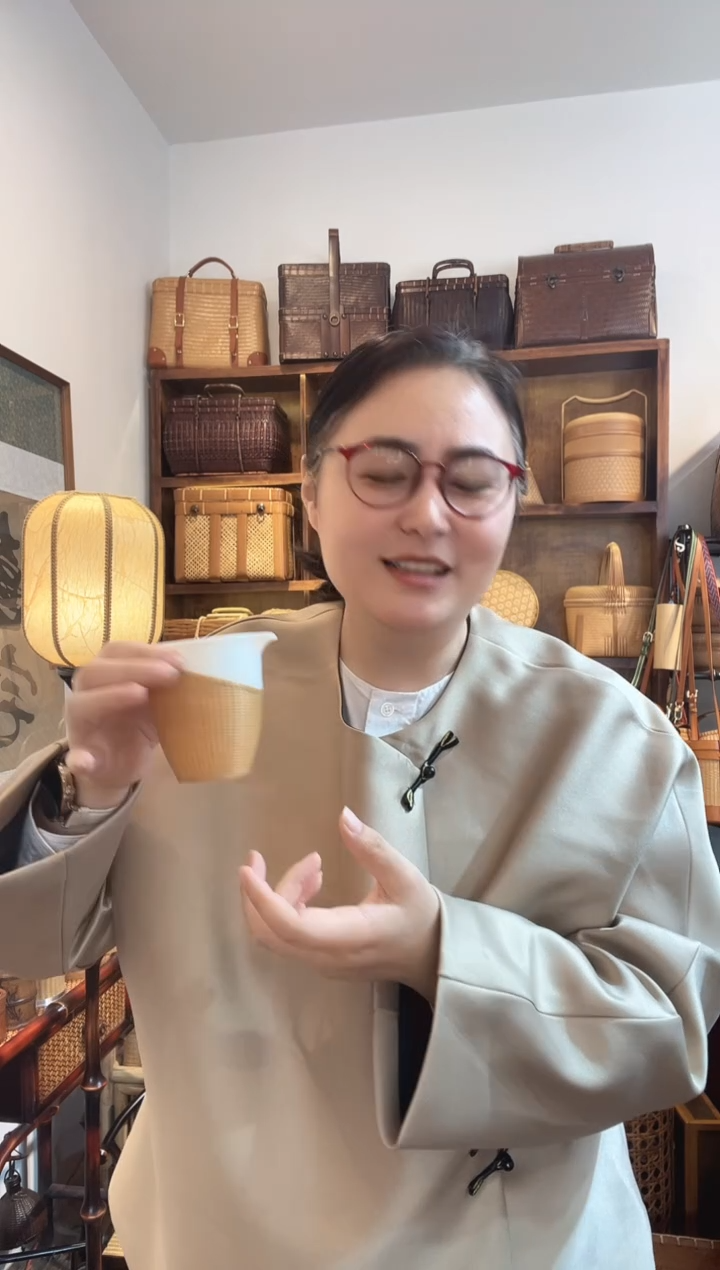 PY26竹丝白玉瓷公道杯