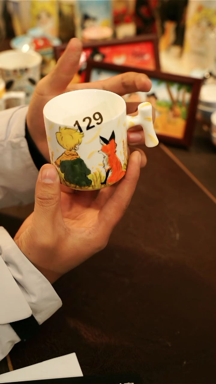 【闪购商品】杯景德镇高温釉下彩纯手工手绘陶瓷129