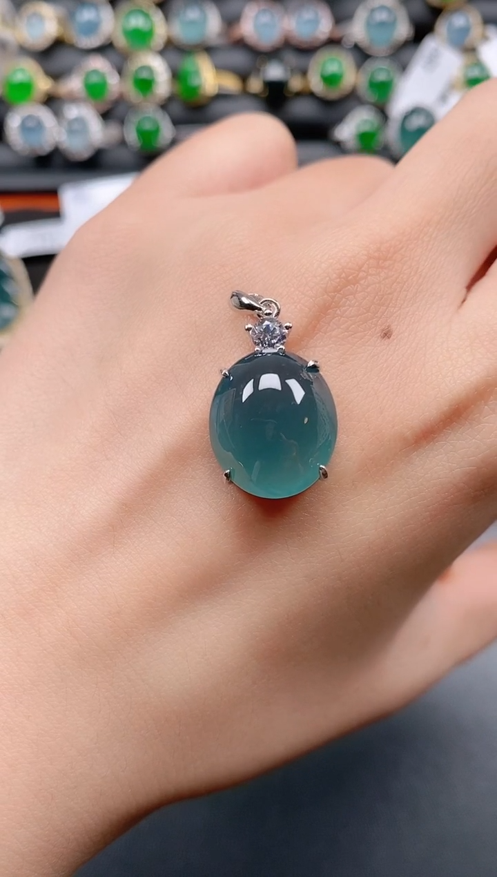 银S925镶嵌戒指翡翠111