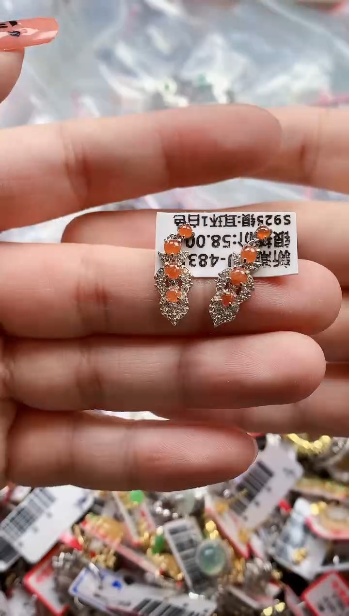 银S925镶嵌戒指翡翠天然A货缅甸翡翠